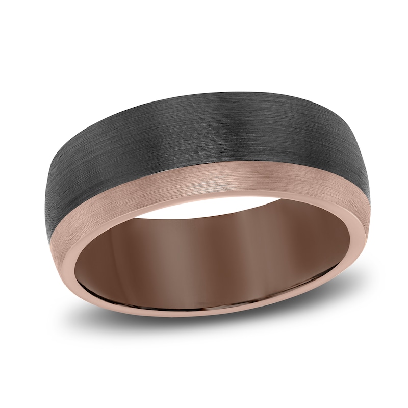 Main Image 1 of Men's Wedding Band Brown/Black Tungsten 8.0mm