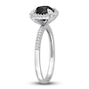 Thumbnail Image 1 of Black & White Diamond Engagement Ring 2 ct tw Round 14K White Gold