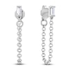 Thumbnail Image 2 of Diamond Drop Earrings 1/10 ct tw Baguette 14K White Gold