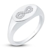 Thumbnail Image 1 of Infinity Signet Ring Diamond Accents 14K White Gold