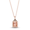 Thumbnail Image 1 of Le Vian Natural Morganite Pendant Necklace 1/2 ct tw Diamonds 14K Strawberry Gold 19&quot;