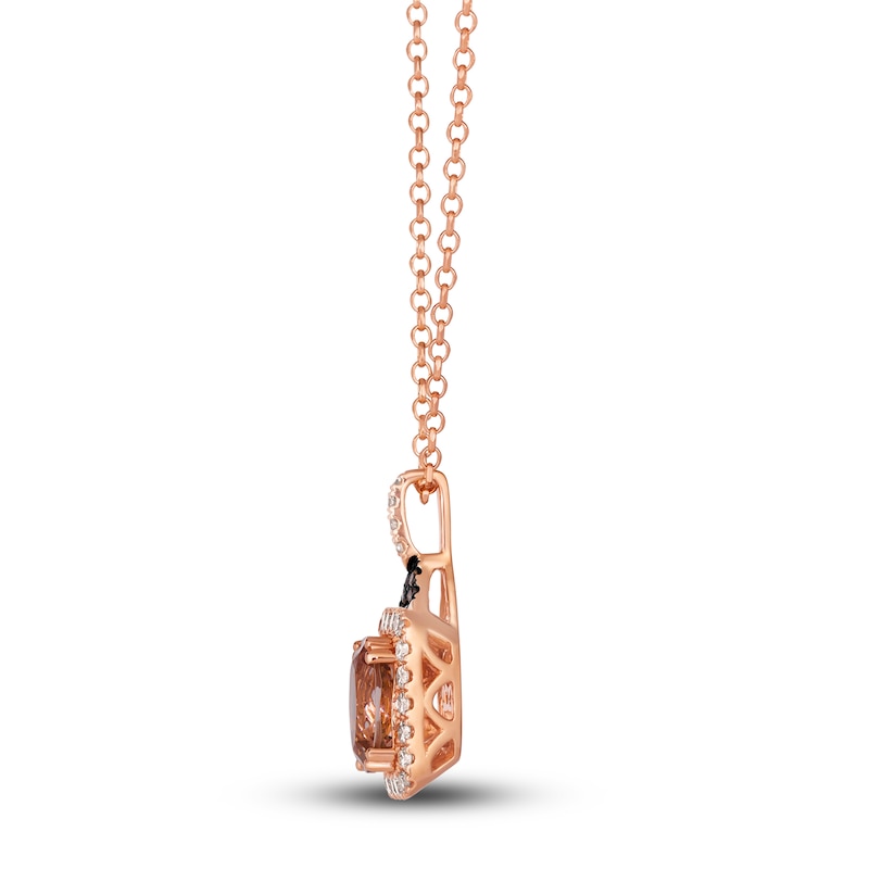 Main Image 2 of Le Vian Natural Morganite Pendant Necklace 1/2 ct tw Diamonds 14K Strawberry Gold 19&quot;