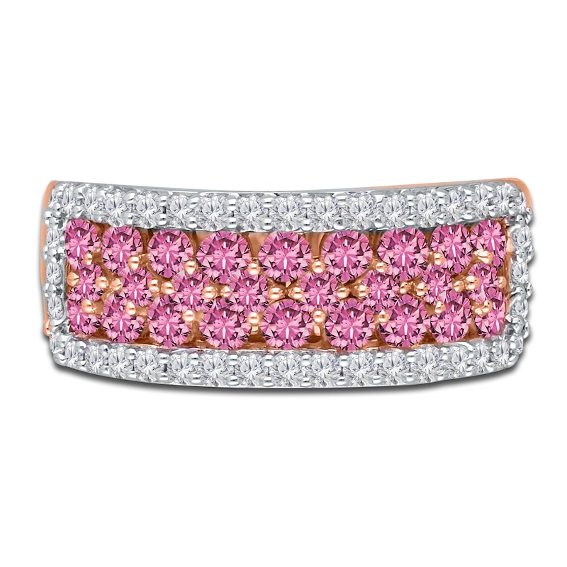 Main Image 3 of Kallati Round-Cut Natural Pink Sapphire Ring 1/2 ct tw Round 14K Rose Gold