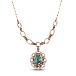 Le Vian Natural Aquaprase Necklace 1-3/4 ct tw Diamonds 18K Strawberry Gold 18&quot;