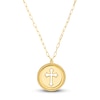 Thumbnail Image 1 of High-Polish Solid Cross Medallion Necklace 14K Yellow Gold 22&quot;