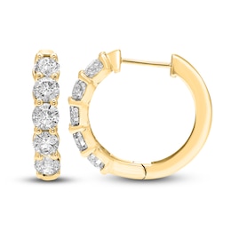 Diamond Hoop Earrings 1/2 ct tw 14K Yellow Gold