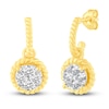 Thumbnail Image 2 of Diamond Rope Huggie/Dangle Earrings 1 ct tw 14K Yellow Gold