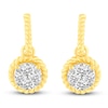 Thumbnail Image 3 of Diamond Rope Huggie/Dangle Earrings 1 ct tw 14K Yellow Gold