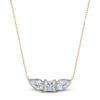 Thumbnail Image 0 of Princess & Pear-Shaped Diamond 3-Stone Necklace 1 ct tw 14K Yellow Gold