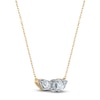 Thumbnail Image 1 of Princess & Pear-Shaped Diamond 3-Stone Necklace 1 ct tw 14K Yellow Gold