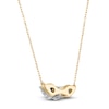 Thumbnail Image 2 of Princess & Pear-Shaped Diamond 3-Stone Necklace 1 ct tw 14K Yellow Gold