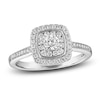 Thumbnail Image 1 of Diamond Halo Engagement Ring 1/2 ct tw 14K White Gold