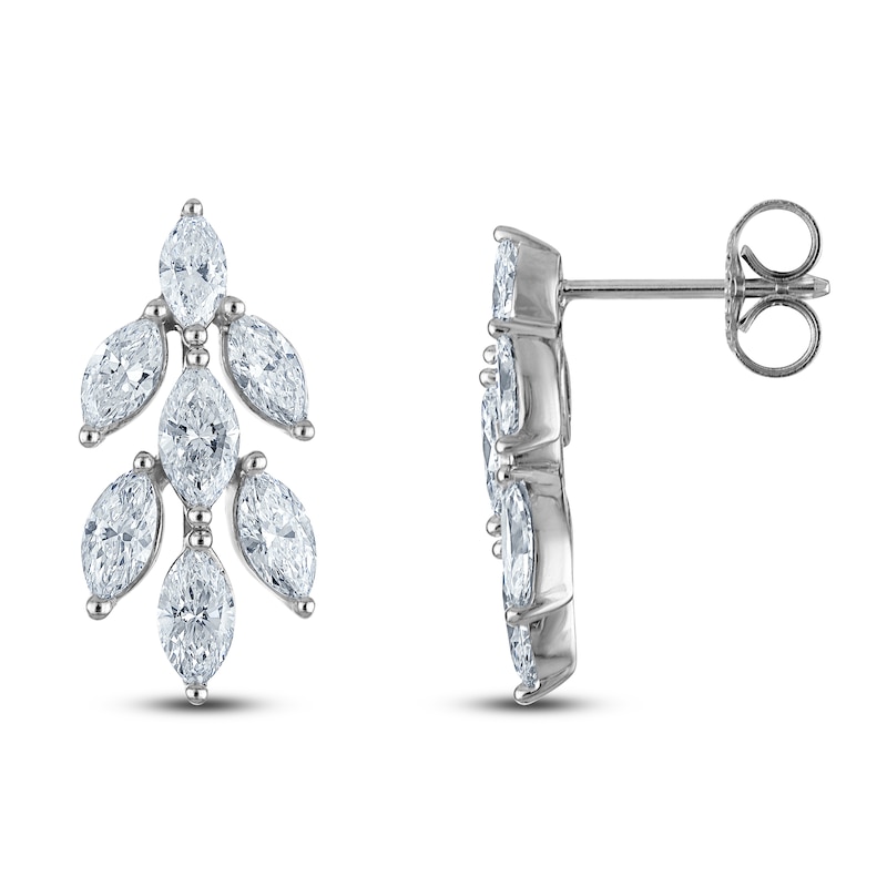 Main Image 1 of Marquise-Cut Diamond Drop Earrings 1-1/2 ct tw 14K White Gold