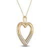 Thumbnail Image 2 of Diamond Heart Pendant Necklace 1/2 ct tw 10K Yellow Gold