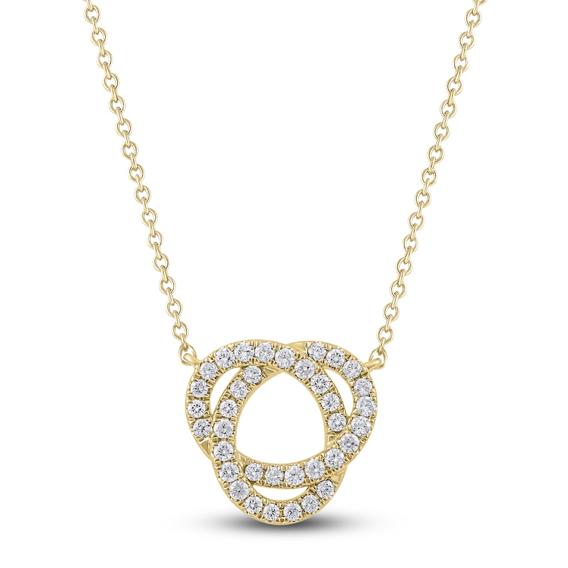 Main Image 1 of Diamond Circle Pendant Necklace 1/4 ct tw 14K Yellow Gold