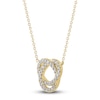 Thumbnail Image 2 of Diamond Circle Pendant Necklace 1/4 ct tw 14K Yellow Gold