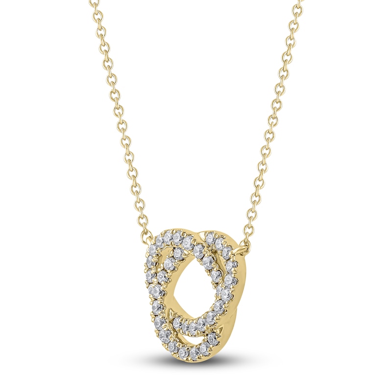 Main Image 2 of Diamond Circle Pendant Necklace 1/4 ct tw 14K Yellow Gold