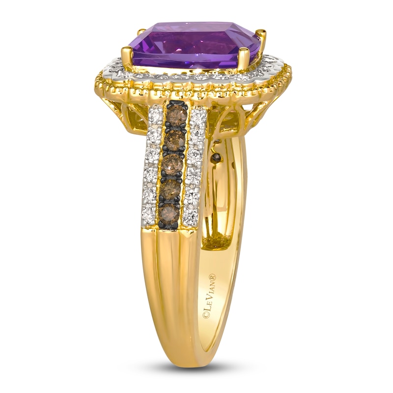 Le Vian Natural Amethyst & Diamond Ring 1/2 ct tw 14K Honey Gold