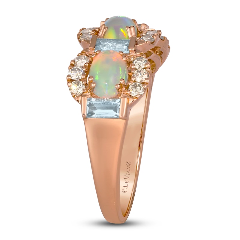 Main Image 3 of Le Vian Natural Opal, Natural Topaz  & Diamond Ring 3/8 ct tw 14K Strawberry Gold