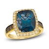 Thumbnail Image 1 of Le Vian Natural Blue Topaz  & Diamond Ring 5/8 ct tw 14K Honey Gold