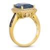 Thumbnail Image 2 of Le Vian Natural Blue Topaz  & Diamond Ring 5/8 ct tw 14K Honey Gold