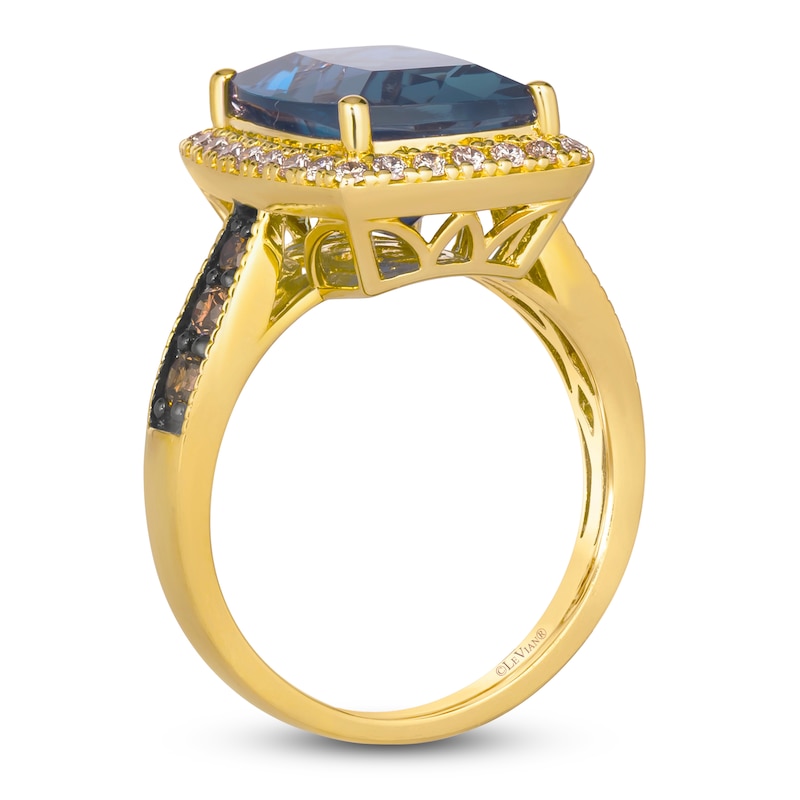 Main Image 2 of Le Vian Natural Blue Topaz  & Diamond Ring 5/8 ct tw 14K Honey Gold