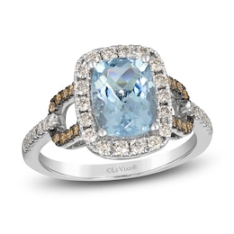 Le Vian Natural Aquamarine & Diamond Ring 1/2 ct tw 14K Vanilla Gold