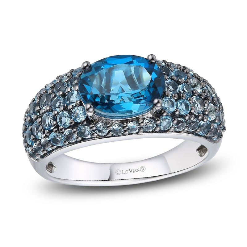 Main Image 1 of Le Vian Mare Azzurro Natural Blue Topaz Ring 14K Vanilla Gold