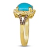 Thumbnail Image 2 of Le Vian Cushion Natural Turquoise & Diamond Ring 1/3 ct tw 14K Honey Gold