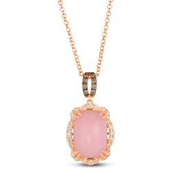Le Vian Natural Opal & Diamond Pendant Necklace 1/3 ct tw 14K Strawberry Gold