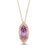 Thumbnail Image 1 of Le Vian Natural Amethyst & Diamond Pendant Necklace 3/8 ct tw 14K Strawberry Gold