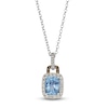 Thumbnail Image 1 of Le Vian Natural Aquamarine & Diamond Pendant Necklace 3/8 ct tw 14K Vanilla Gold