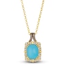 Thumbnail Image 0 of Le Vian Natural Turquoise & Diamond Pendant Necklace 1/4 ct tw 14K Honey Gold