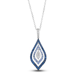 Le Vian Natural Blue & White Sapphire  Pendant Necklace 14K Vanilla Gold