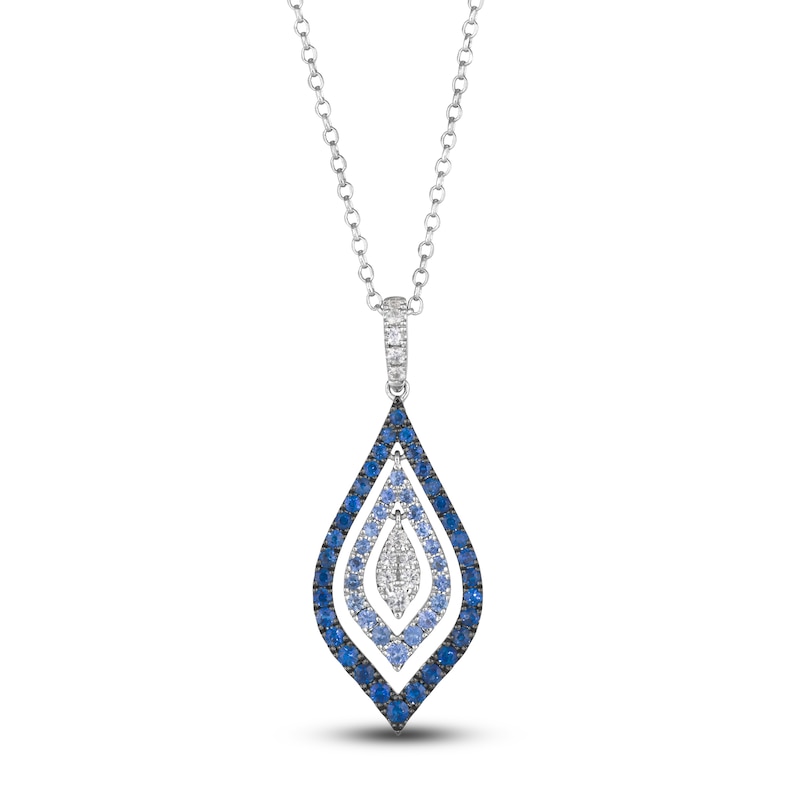 Le Vian Natural Blue & White Sapphire Pendant Necklace 14K Vanilla Gold ...