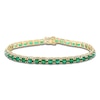 Thumbnail Image 1 of LALI Jewels Oval-Cut Natural Emerald & Diamond Tennis Bracelet 5/8 ct tw 14K Yellow Gold