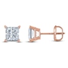 Thumbnail Image 0 of Princess-Cut Lab-Created Diamond Solitaire Stud Earrings 1/2 ct tw 14K Rose Gold (F/SI2)