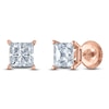 Thumbnail Image 1 of Princess-Cut Lab-Created Diamond Solitaire Stud Earrings 1/2 ct tw 14K Rose Gold (F/SI2)