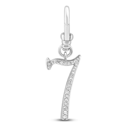 Charm'd by Lulu Frost Pavé Diamond Number 7 Charm 1/10 ct tw 10K White Gold
