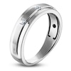 Thumbnail Image 2 of Men's Certified Square-Cut Diamond Wedding Band 1/8 ct tw 14K White Gold