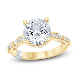 Pnina Tornai Lab-Created Diamond Round-Cut Engagement Ring 4-3/8 ct tw 14K Yellow Gold