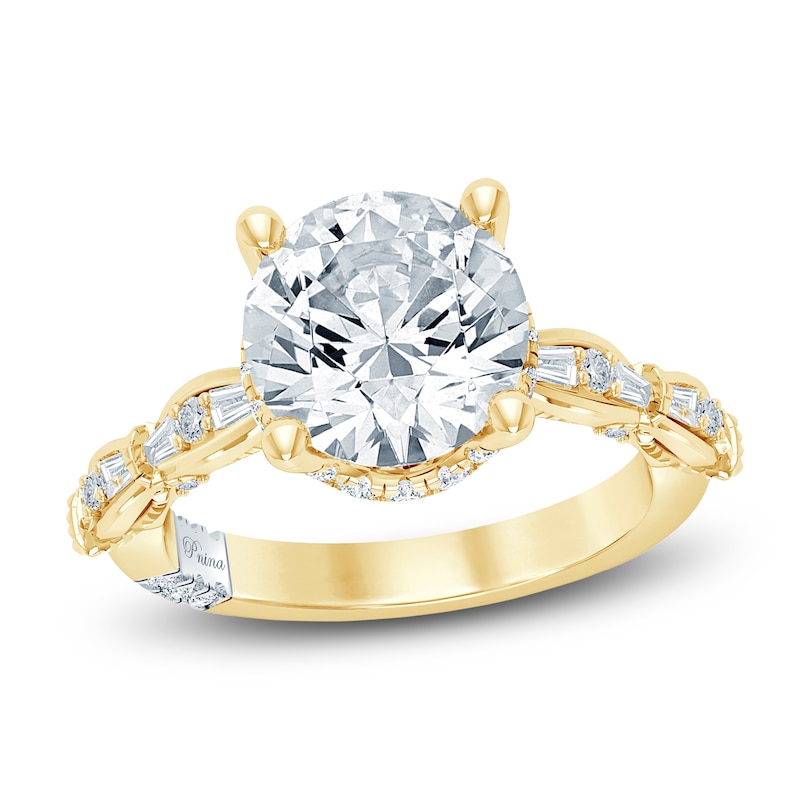 Main Image 1 of Pnina Tornai Lab-Created Diamond Round-Cut Engagement Ring 4-3/8 ct tw 14K Yellow Gold