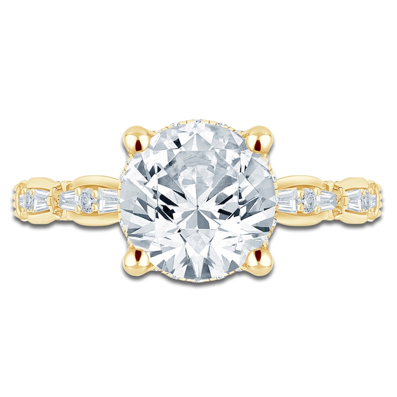 Pnina Tornai Lab-Created Diamond Round-Cut Engagement Ring 4-3/8 ct tw 14K Yellow Gold