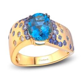 Le Vian Tramonto D'Oro Oval-Cut Blue Topaz & Denim Ombré Sapphire Ring 14K Honey Gold