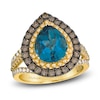 Thumbnail Image 0 of Le Vian Pear-Shaped Natural Blue Topaz Ring 3/4 ct tw Diamonds 14K Honey Gold