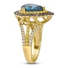 Thumbnail Image 2 of Le Vian Pear-Shaped Natural Blue Topaz Ring 3/4 ct tw Diamonds 14K Honey Gold