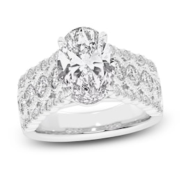 Lab-Created  Oval-Cut Diamond Engagement Ring 4-3/4 ct tw 14K White Gold