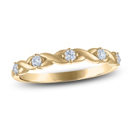 Certified Diamond Twist Anniversary Ring 1/5 ct tw 14K Yellow Gold