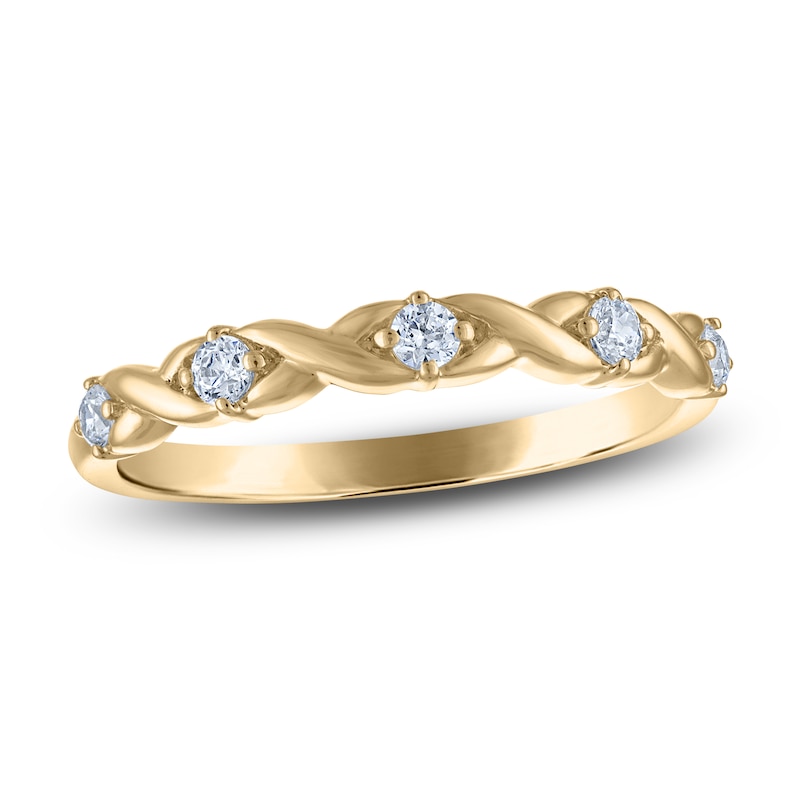 Main Image 1 of Certified Diamond Twist Anniversary Ring 1/5 ct tw 14K Yellow Gold