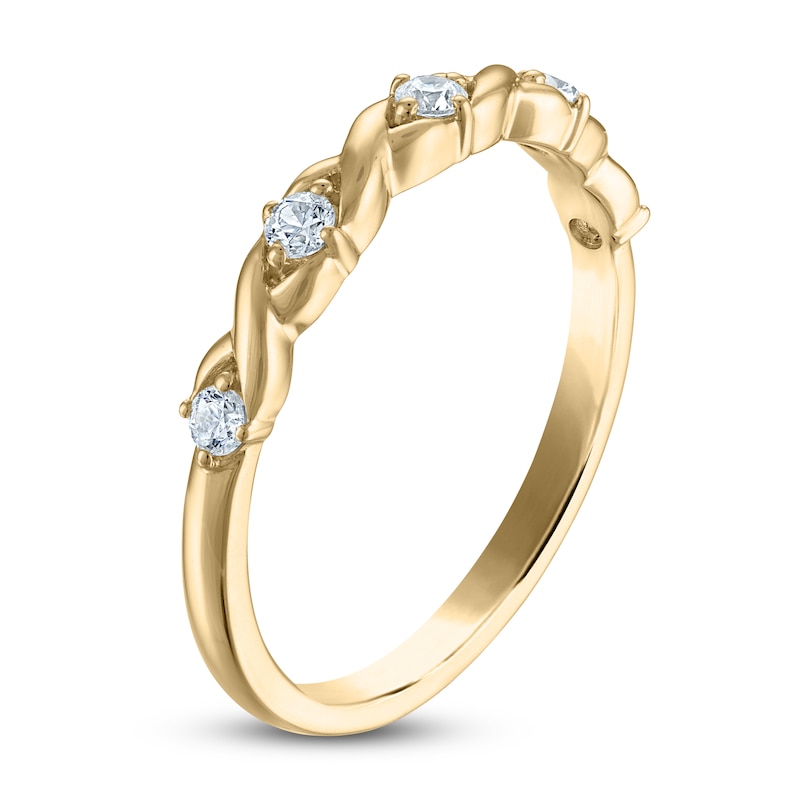 Main Image 2 of Certified Diamond Twist Anniversary Ring 1/5 ct tw 14K Yellow Gold